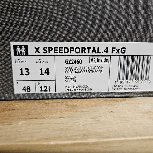 Adidas Men's X Speedportal. 4 FxG Size 13 Orange Black Soccer Cleats GZ2460 - Picture 12 of 12